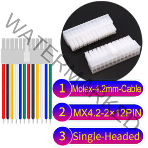 Molex MX4.2mm Dual Row 2×12Pin Mini-Fit Jr Male Single-Headed Cable