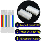 Molex MX4.2mm Dual Row 2×12Pin Mini-Fit Jr Male Female Extension Cable