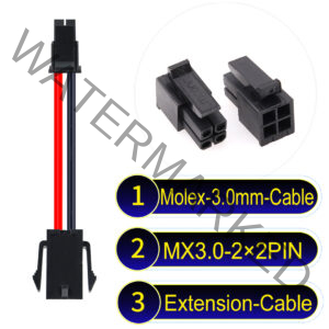 Molex MX3.0mm Dual Row 2×2Pin Male Female Extension Micro-Fit Cable