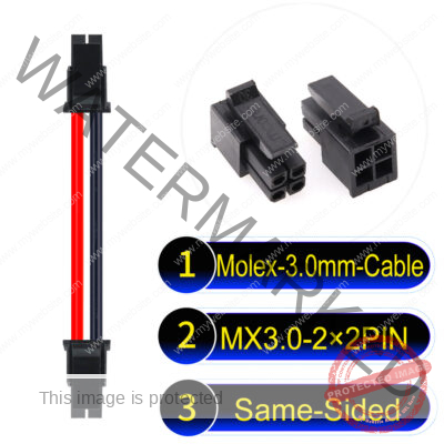 Molex MX3.0mm Dual Row 2×2Pin Male Single-Headed Micro-Fit Cable