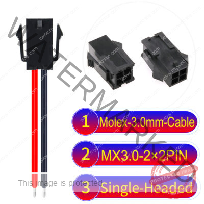 Molex MX3.0mm Dual Row 2×2Pin Female Single-Headed Micro-Fit Cable