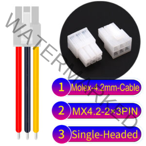 Molex MX4.2mm Dual Row 2×3Pin Mini-Fit Jr Male Single-Headed Cable