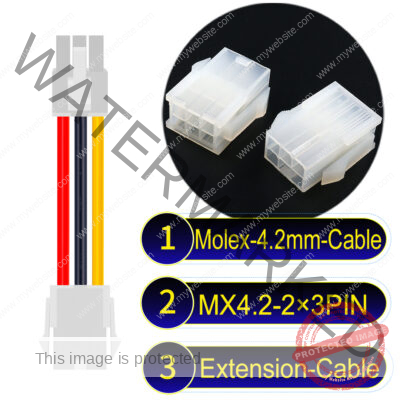 Molex MX4.2mm Dual Row 2×3Pin Mini-Fit Jr Male Female Extension Cable