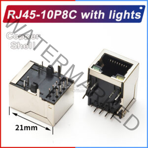 RJ45-10P8C Ethernet Connector with Lights for Fast Networking