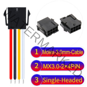 Molex MX3.0mm Dual Row 2×4Pin Female Single-Headed Micro-Fit Cable