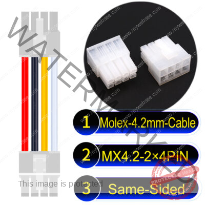 Molex MX4.2mm Dual Row 2×4Pin Mini-Fit Jr Male Same-Side-Head Cable