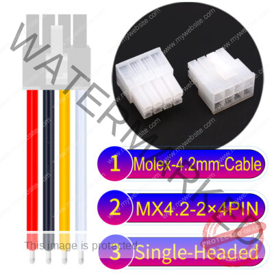 Molex MX4.2mm Dual Row 2×4Pin Mini-Fit Jr Male Single-Headed Cable