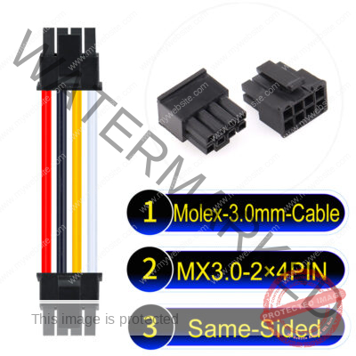 Molex MX3.0mm Dual Row 2×4Pin Male Single-Headed Micro-Fit Cable