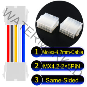 Molex MX4.2mm Dual Row 2×5Pin Mini-Fit Jr Female Same-Side-Head Cable