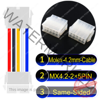 Molex MX4.2mm Dual Row 2×5Pin Mini-Fit Jr Female Same-Side-Head Cable