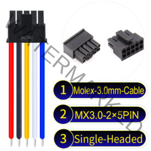 Molex MX3.0mm Dual Row 2×5Pin Male Single-Headed Micro-Fit Cable
