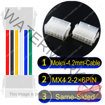 Molex MX4.2mm Dual Row 2×6Pin Mini-Fit Jr Female Same-Side-Head Cable