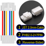 JST PHB2.0 Dual Row with Belt Lock 2×7PinReverse-Side-Headd Cable