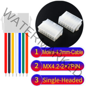 Molex MX4.2mm Dual Row 2×7Pin Mini-Fit Jr Female Single-Headed Cable