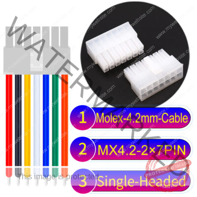 Molex MX4.2mm Dual Row 2×7Pin Mini-Fit Jr Male Single-Headed Cable