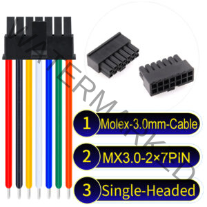 Molex MX3.0mm Dual Row 2×7Pin Male Single-Headed Micro-Fit Cable