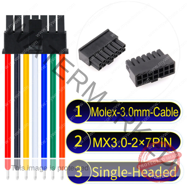 Molex MX3.0mm Dual Row 2×7Pin Male Single-Headed Micro-Fit Cable