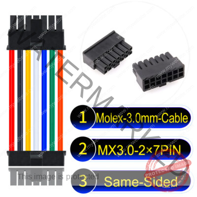 Molex MX3.0mm Dual Row 2×7Pin Male Single-Headed Micro-Fit Cable