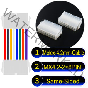 Molex MX4.2mm Dual Row 2×8Pin Mini-Fit Jr Female Same-Side-Head Cable