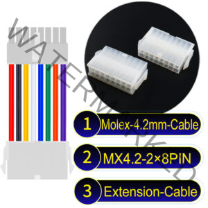 Molex MX4.2mm Dual Row 2×8Pin Mini-Fit Jr Male Female Extension Cable