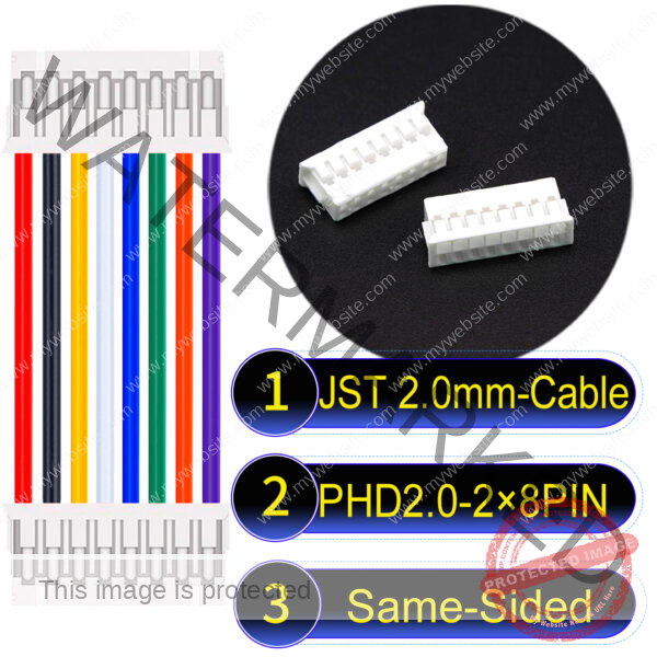 JST PHD2.0 2×8Pin Dual Row Same-Side-Head Cable
