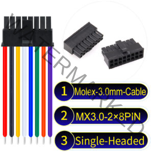 Molex MX3.0mm Dual Row 2×8Pin Male Single-Headed Micro-Fit Cable