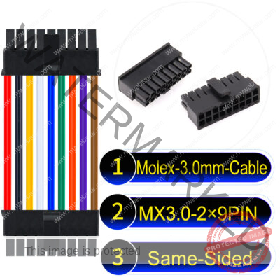 Molex MX3.0mm Dual Row 2×9Pin Male Single-Headed Micro-Fit Cable
