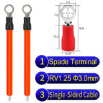 RV1.25 3mm Single-Headed ring terminal 18AWG insulated cable Orange connector