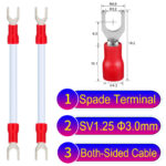 SV1.25 3mm both sided spade terminal 18AWG insulated cable White connector