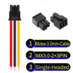 Molex MX3.0mm Dual Row 2×3Pin Male Single-Headed Micro-Fit Cable