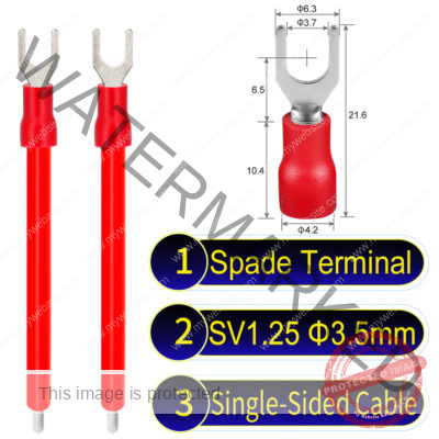 SV1.25 3.5mm Single-Headed ring terminal 18AWG insulated cable Red connector