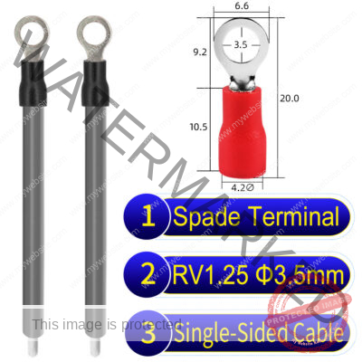 RV1.25 3.5mm Single-Headed ring terminal 18AWG insulated cable Grey connector