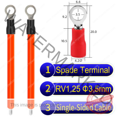 RV1.25 3.5mm Single-Headed ring terminal 18AWG insulated cable Orange connector