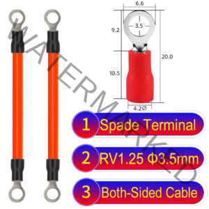 RV1.25 3.5mm both sided ring terminal 18AWG insulated cable Orange connector