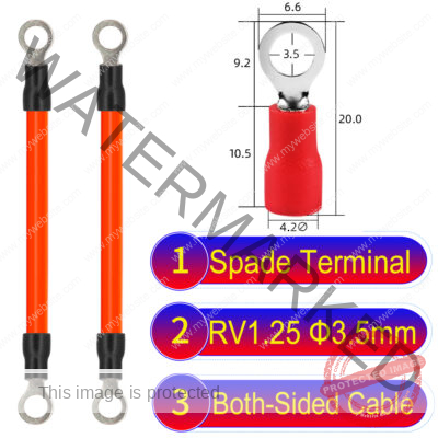 RV1.25 3.5mm both sided ring terminal 18AWG insulated cable Orange connector