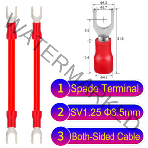SV1.25 3.5mm both sided spade terminal 18AWG insulated cable Red connector