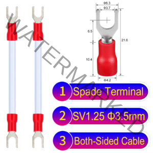 SV1.25 3.5mm both sided spade terminal 18AWG insulated cable White connector