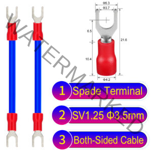 SV1.25 3.5mm both sided spade terminal 18AWG insulated cable Blue connector