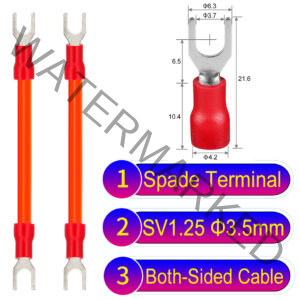 SV1.25 3.5mm both sided spade terminal 18AWG insulated cable Orange connector
