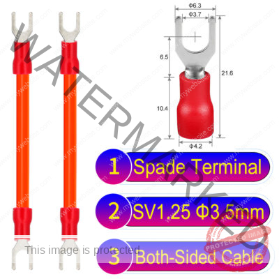 SV1.25 3.5mm both sided spade terminal 18AWG insulated cable Orange connector