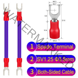 SV1.25 3.5mm both sided spade terminal 18AWG insulated cable Purple connector