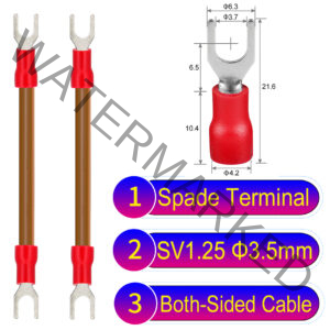 SV1.25 3.5mm both sided spade terminal 18AWG insulated cable Brown connector