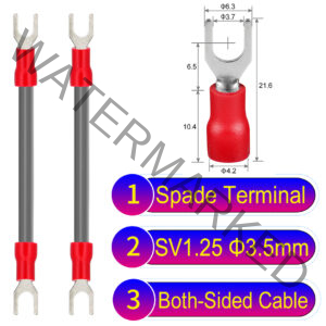 SV1.25 3.5mm both sided spade terminal 18AWG insulated cable Grey connector