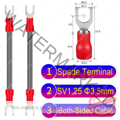 SV1.25 3.5mm both sided spade terminal 18AWG insulated cable Grey connector