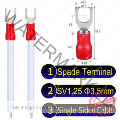 SV1.25 3.5mm Single-Headed ring terminal 18AWG insulated cable White connector