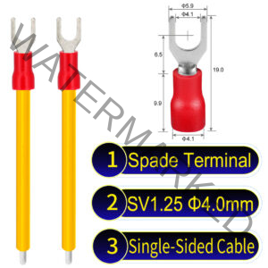 SV1.25 4mm Single-Headed ring terminal 18AWG insulated cable Yellow connector