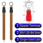 RV1.25 4mm Single-Headed ring terminal 18AWG insulated cable Brown connector