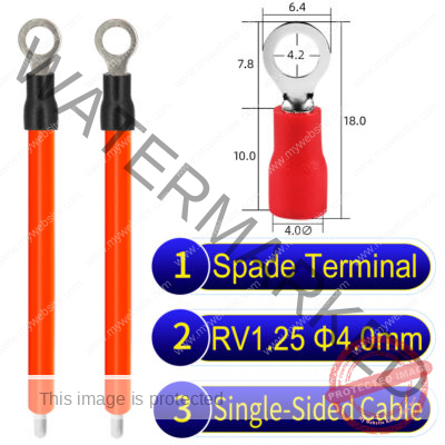 RV1.25 4mm Single-Headed ring terminal 18AWG insulated cable Orange connector