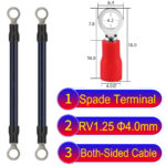 RV1.25 4mm both sided ring terminal 18AWG insulated cable Black connector
