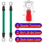 RV1.25 4mm both sided ring terminal 18AWG insulated cable Green connector